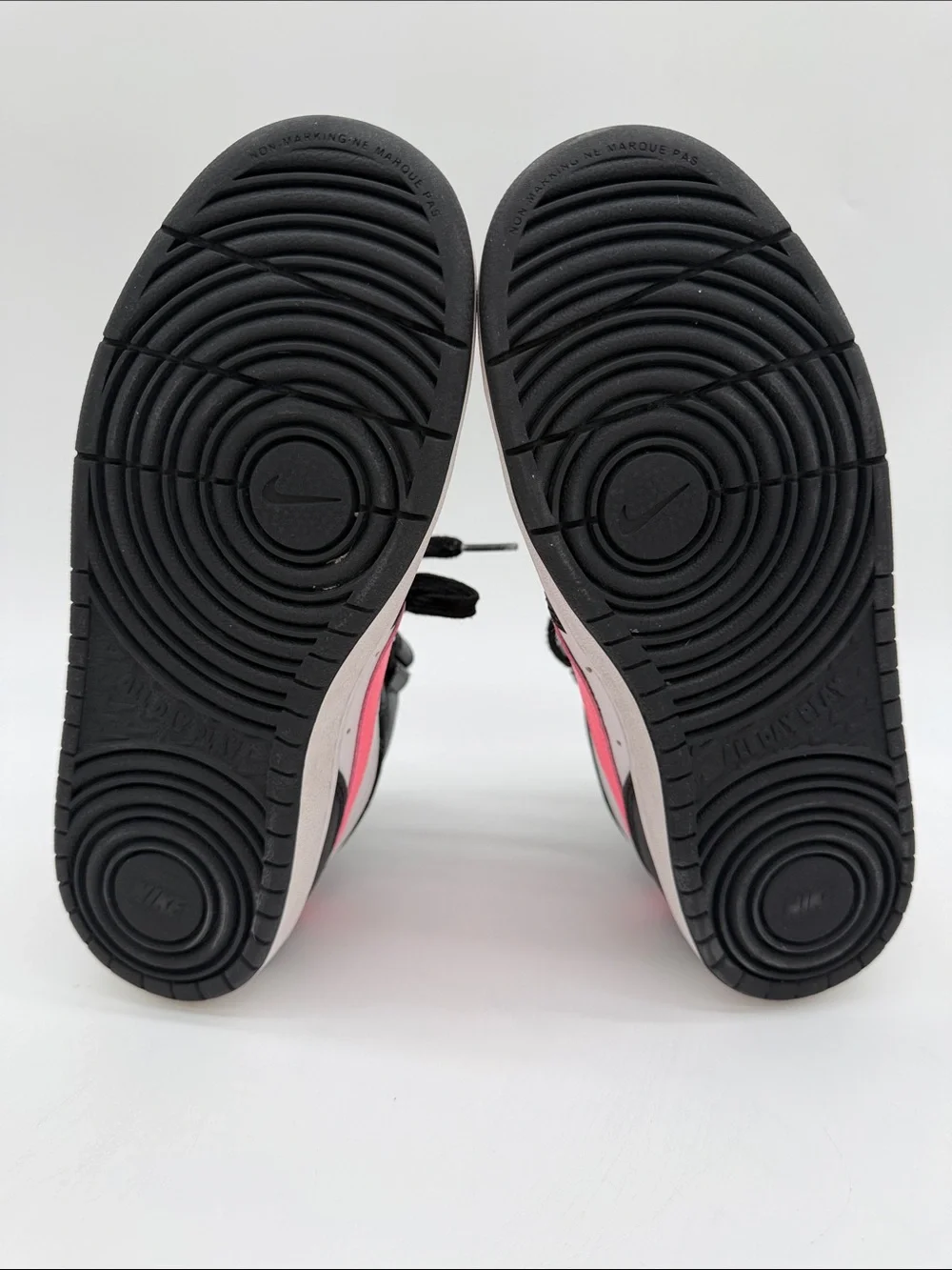 Nike Court Borough 2 Mid Girls Size 4Y White Pink Black Athletic Shoes Sneakers - Picture 15 of 16